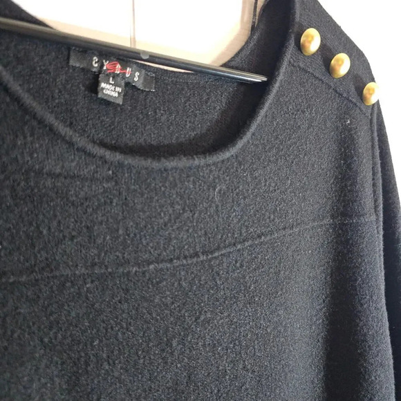 Cyrus Fit & Flare Large Sweater Dress Black Winter Modest Midi Classic Heavy - Picture 10 of 10